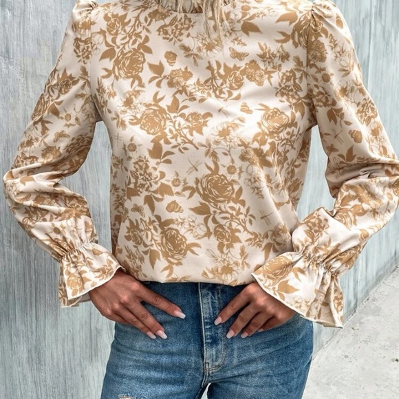 THANKSGIVING FLORAL LONG SLEEVE TOP - Picture 7 of 7